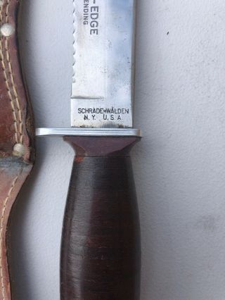 VINTAGE SCHRADE Walden N.  Y U.  S.  A Wonda - edge H - 15 Fixed Blade Rare Knife 3