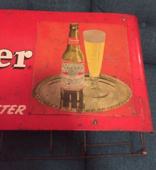 Vintage Budweiser Beer Sign 1930s Painted Tin Litho Antique Store Display Rare 4