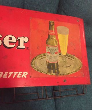 Vintage Budweiser Beer Sign 1930s Painted Tin Litho Antique Store Display Rare 5