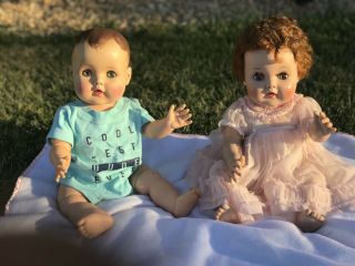 2 Vintage 1957 American Character Toodles Baby Dolls.  Boy And Girl 5