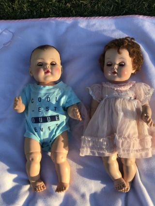 2 Vintage 1957 American Character Toodles Baby Dolls.  Boy And Girl 6