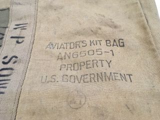 Named WWII US Army Air Corps Force AVIATORS KIT BAG AN 6505 - 1 USAAF PARACHUTE 2