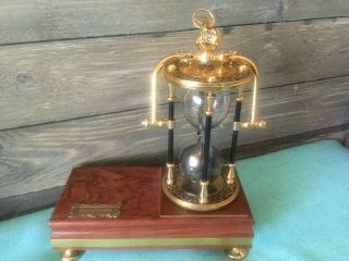 Vntg Franklin National Maritime Historical Society Zodiac Brass Hourglass