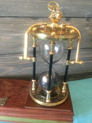 VNTG Franklin National Maritime Historical Society Zodiac Brass Hourglass 2