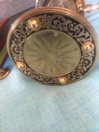 VNTG Franklin National Maritime Historical Society Zodiac Brass Hourglass 6