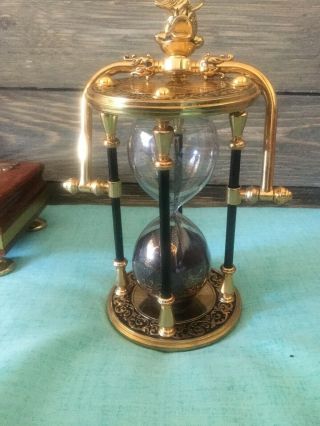 VNTG Franklin National Maritime Historical Society Zodiac Brass Hourglass 8