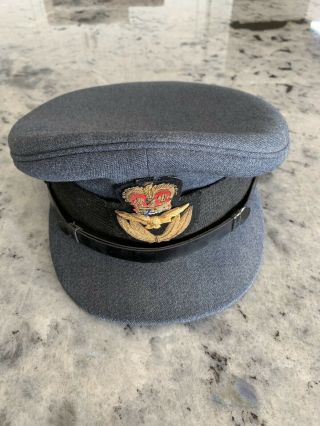 Rcaf Peaked Officers Cap Hat With Bullion Badge Innisfail Alberta