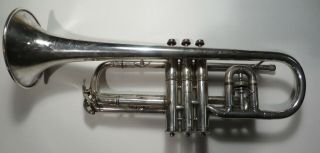 silver vintage Conn Wonder cornet - 1915,  with case,  2 mouthpieces 3