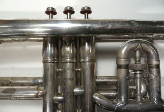 silver vintage Conn Wonder cornet - 1915,  with case,  2 mouthpieces 4