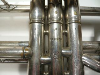 silver vintage Conn Wonder cornet - 1915,  with case,  2 mouthpieces 7