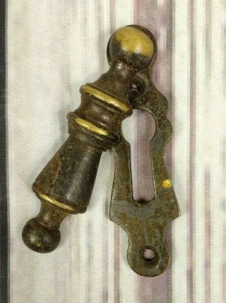 Vintage Escutcheon Brass Keyhole With Cover 70mm Salvage