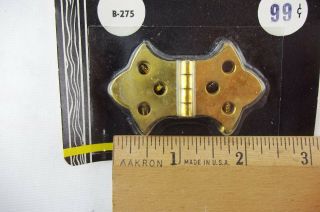2 Vintage SOLID BRASS Butterfly Hinges w/ Screws 13/16 
