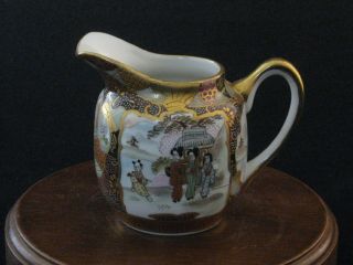 Antique Hand Painted Gilded Kutani Creamer Red Stamp Made In Japan