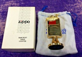 Vintage Zippo Table Lighter Snoozin Camel Rjr Gold Plated Handilite Barcroft Usa