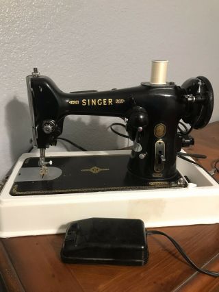Vintage Singer Sewing Machine 206k Black Ej288085 Foot Pedal