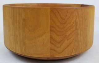 Dansk large staved teak wooden salad bowl Mid - Century vintage 11.  5 