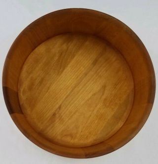 Dansk large staved teak wooden salad bowl Mid - Century vintage 11.  5 