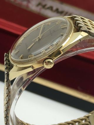 Vintage Hamilton Bubble Back 14K Solid Yellow Gold Automatic Watch W/ Box 3