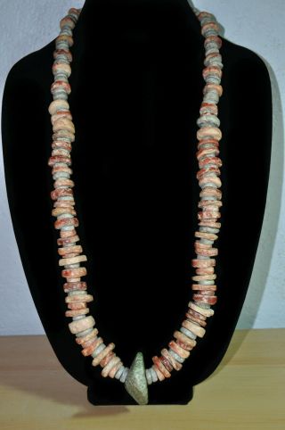 Vintage Stone And Agate Necklace From India Weighs 1 Lb.  1/3 Ounces 36 " Long