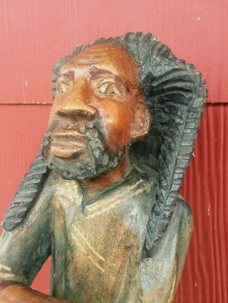 Vintage Hand Carved Bob Marley Statue - Wooden Reggae Bob Marley Statue OOAK 2