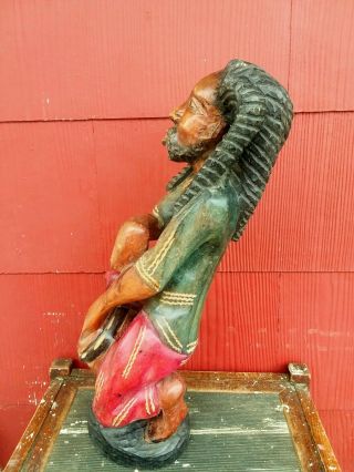 Vintage Hand Carved Bob Marley Statue - Wooden Reggae Bob Marley Statue OOAK 3
