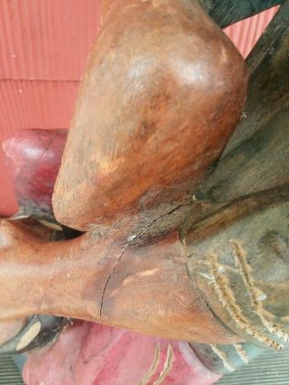 Vintage Hand Carved Bob Marley Statue - Wooden Reggae Bob Marley Statue OOAK 4