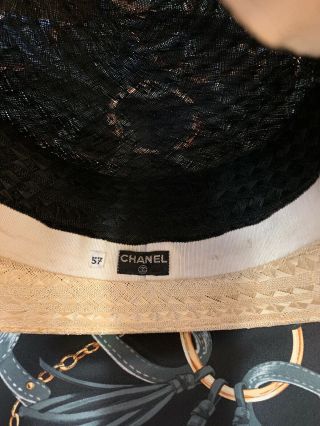 Pre - owned Vintage Chanel Straw Hat 3