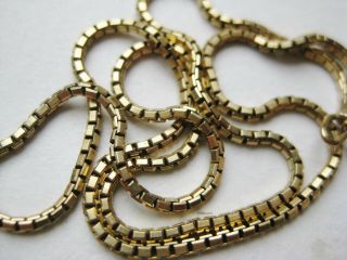 Fine Vintage 14k Yellow Gold Box Chain 15 " Choker Necklace 5.  4g