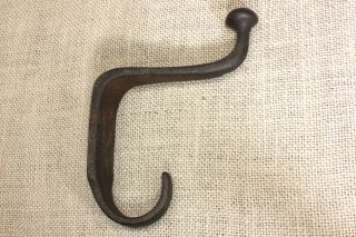 Coat Hook Old Farm School House Barn Find Rustic Heavy Duty 5 1/4” Vintage Iron