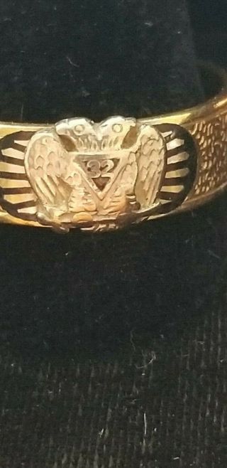 Vintage 14k Gold 32nd Degree Scottish Rite Masonic Ring Size 12