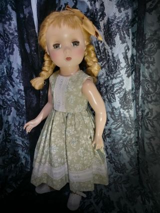 Vintage 1950s 17 Inch Madame Alexander Maggie Polly Pigtails Doll 4