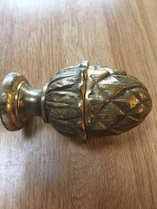 Vintage Solid Brass Acorn Door Handle/knob 11 Cm Length
