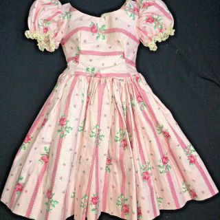 Vintage Madame Alexander Cissy Doll ❤ Roses & Ribbon Wallpaper Dress 8