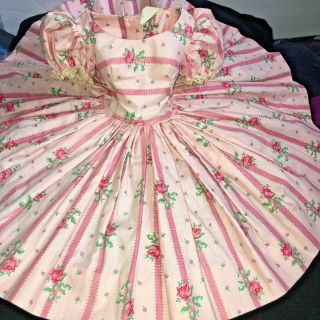 Vintage Madame Alexander Cissy Doll ❤ Roses & Ribbon Wallpaper Dress 9