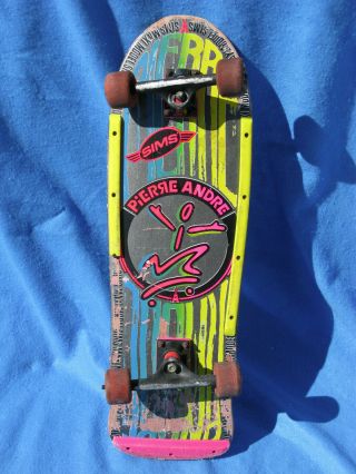 Sims 1987 Pierre Andre Skateboard Deck Skate Art Old School (tracker Trucks)