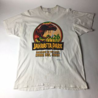 Vintage Jahrasta Park Jurassic Dinosaur Smoke Weed Pot Tee Shirt Sz Large/xl