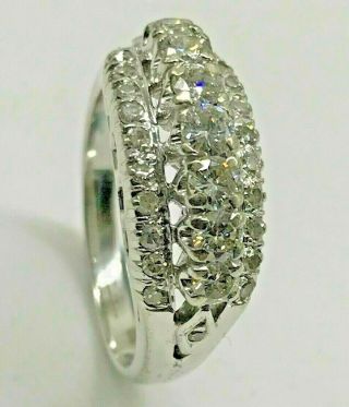 Stunning Antique / Vintage 18ct White Gold Diamond Eternity Ring 0.  80 Carat