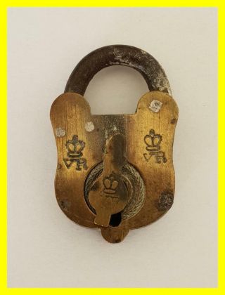 Victorian Brass Miniature Padlock.  No Key Circa 1880