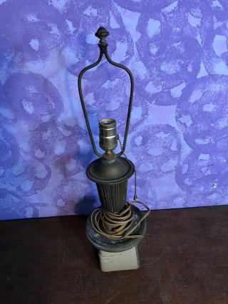 Vintage Miller 1180 Arts & Crafts Mission Table Lamp For Slag Glass Shade