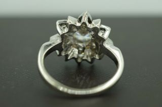 Vintage 14KT White Gold 1.  00CT diamond wedding ring size 5.  25 Antique Flower des 4