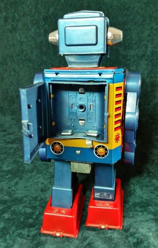 Vintage SPACE SCOUT VIDEO ROBOT Horikawa SH Japan Battery Operated Tin Toy 3