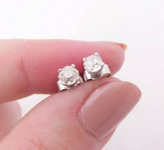 18ct Gold 60 Point Old Cut Diamond Stud Earrings 18k 750