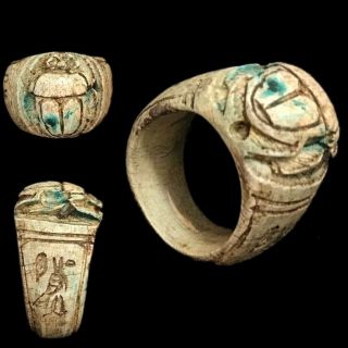 Ancient Egyptian Scarab Ring 300 Bc (1)