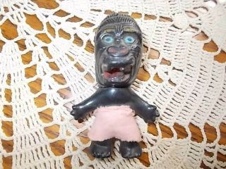 Htf Vintage Big Head King Kong Monster Ape Gorilla Plastic Toy Hong Kong 3 5/8 "