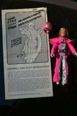 Evel Knievel - Derry Daring Doll,  Helmet Cape And Operating Instructions