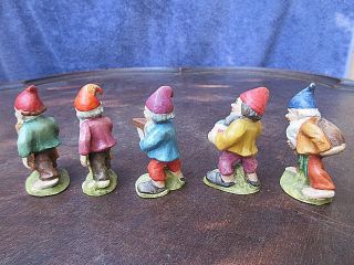 VINTAGE COLLECTIBLE SET OF 5 ANRI HAND CRAFTED & PAINTED DWARF ELF FIGURINE 4