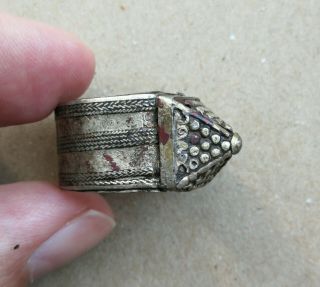 Ancient Viking Silver Fabulous Status Ring Runic Ornament Very Rare Form