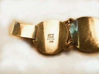 Vintage Sterling Silver and 18K Gold Bracelet from Peru 2
