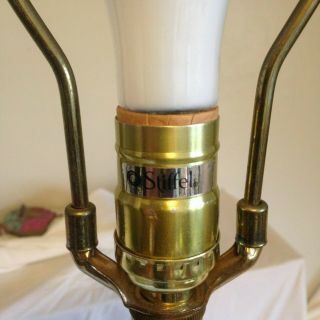 Vintage Stiffel Brass & White Ceramic Ostrich Egg Table Lamp Holly wood Regency 2