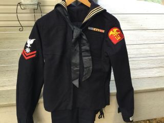 Ww2 U.  S.  Navy Dress Blue Uniform; Jumper,  Bell Bottoms,  Awards,  Patches